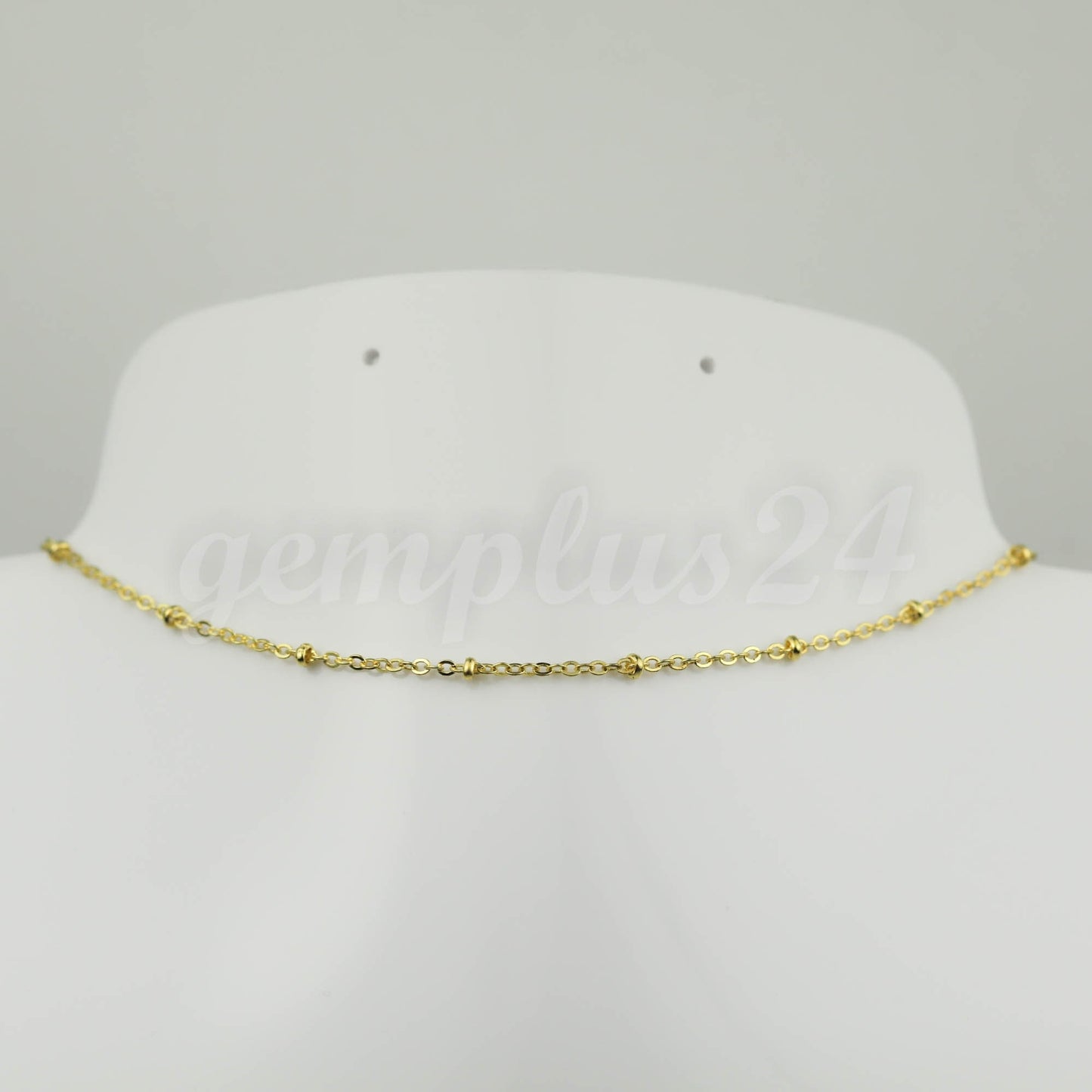 10 ft Pinky Gold (Champagne Gold) Plated Satellite Chain Flat BALL Chain - 2.4x1.7mm SOLDERED link - Dainty Chain - Wholesale - 2417FSAT