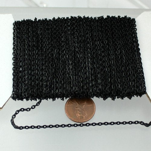 SALE Sale 300 ft. Black finished Flat Cable Chains - 3x2.2mm unsoldered - 322FLAT