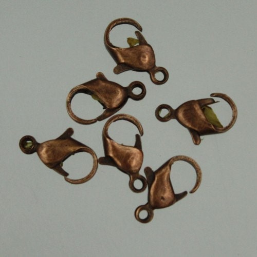 SALE Sale 100 pcs of Antiqued Copper over iron lobster claw clasp 12mm - LOB12I