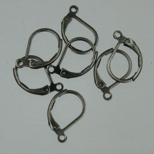 500 Gunmetal Leverback Earrings earwire 10X15mm
