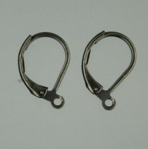 500 Gunmetal Leverback Earrings earwire 10X15mm