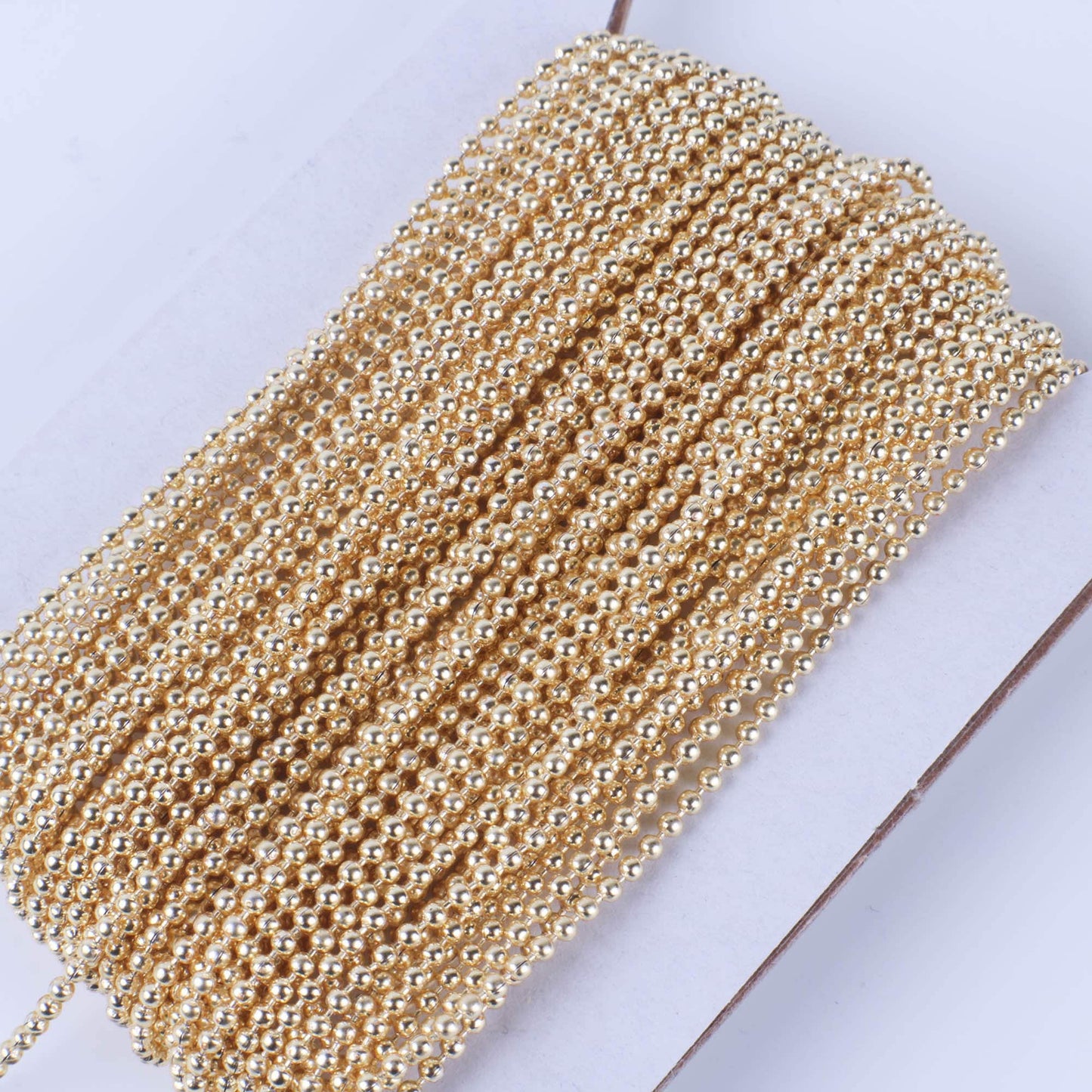 100 feet TARNISH Resistant Tarnish FREE Anti Tarnished 18K Gold Plated Round Micro Ball Chain bulk - 1.2mm FREE 100 connectors - AT12BALL