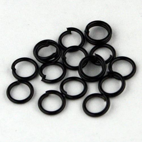 5mm Jump Rings, 20 pcs Black Jump Rings Open 5x0.7mm 21 Gauge 21G Bulk Jumprings Jump Rings Link Connector Open Jump Rings O Ring 7x5mm