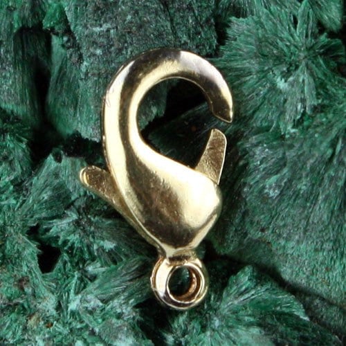 30 pcs of Solid Brass RAW lobster claw clasp 10x5.5mm - Natural Brass Color