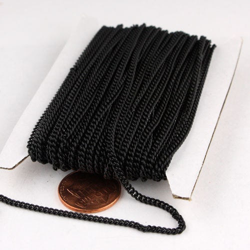 10 feet Black SOLDERED sturdy curb chain - 2.1mm SOLDERED link - 2.1S