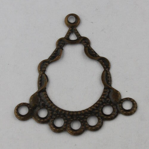 10 pcs of Antique Brass finished filigree drop dangle earring - 29x26mm