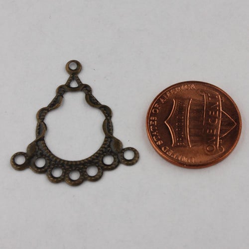 10 pcs of Antique Brass finished filigree drop dangle earring - 29x26mm