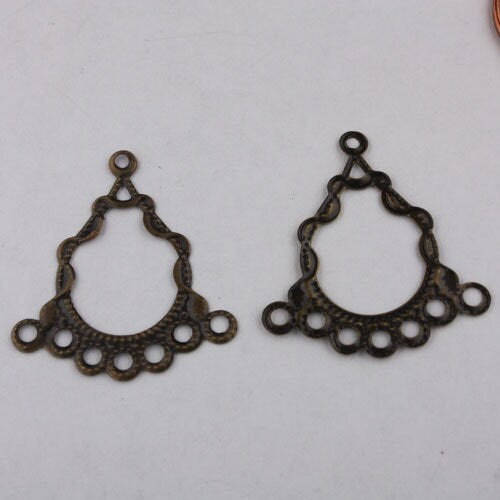 10 pcs of Antique Brass finished filigree drop dangle earring - 29x26mm