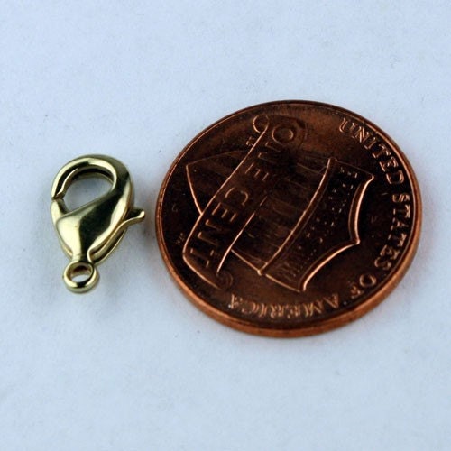 30 pcs of Solid Brass RAW lobster claw clasp 12X7mm - Natural Brass Color - LOB12B