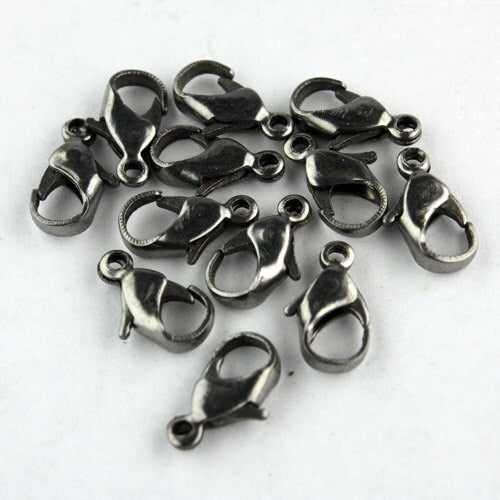50 pcs of Gunmetal lobster claw clasp 12mm - LOB12A