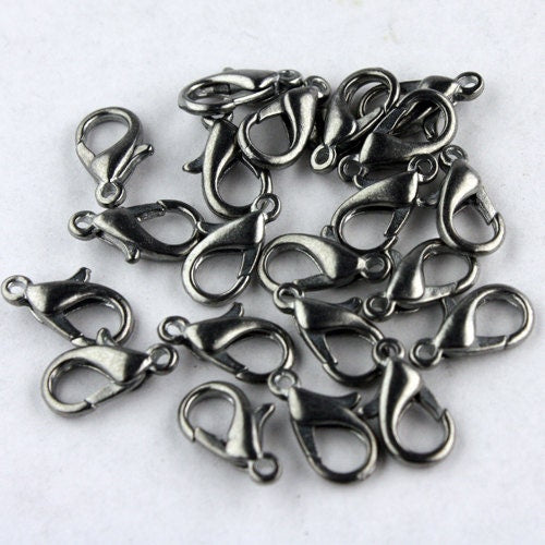 50 pcs of Antique Silver Matte lobster claw clasp 12mm - LOB12A