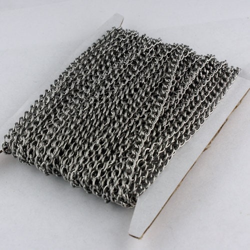 10 Ft Stainless Steel chain Surgical Sturdy BIG Curb chain Bulk chain - 2.6mm width 19G Wire - ST2642CU