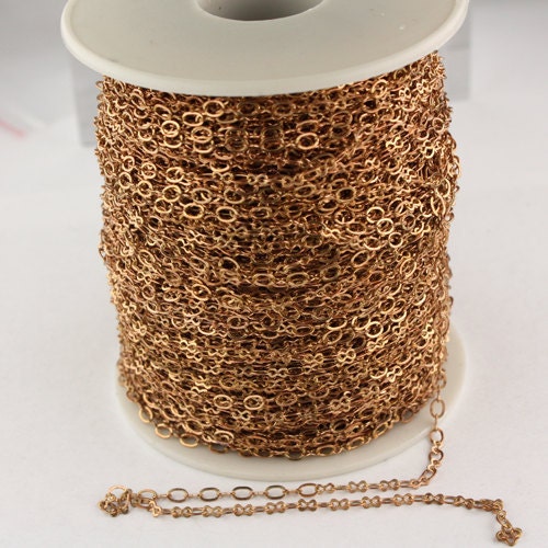 32 ft spool of Raw Brass (Copper Color) SOLDERED Figure 8 Connector Chain - 3.9x2.7mm links - 843F