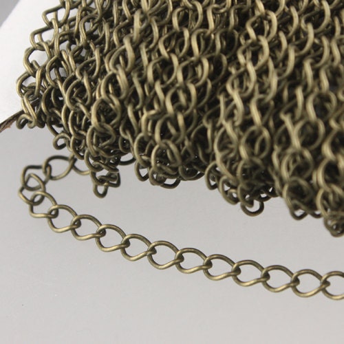 10 ft Antique Brass SOLDER Curb Chain EXTENDER Chain - 4x3mm - 43CURB