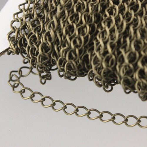 Special Sale 100 ft Antique Brass Bronze SOLDER Curb Chain EXTENDER Chain - 3.8x4.5mm Soldered Link - 3845CU