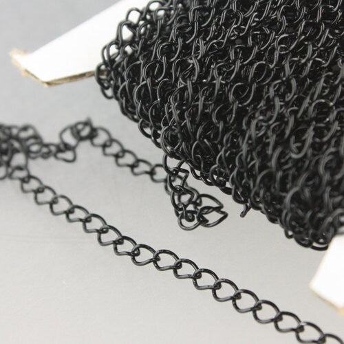 32 ft Black SOLDER Curb Chain EXTENDER Chain - 4x3mm Soldered Link