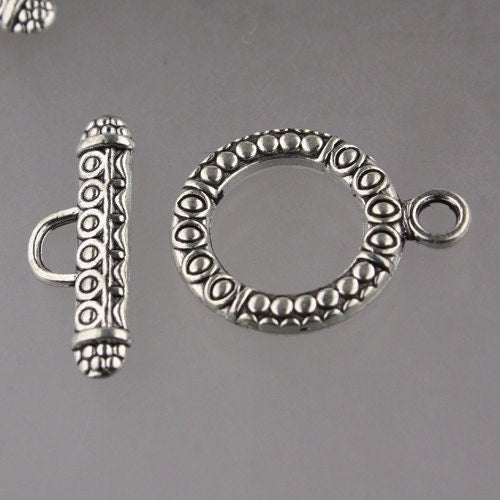 20 sets of Antique Silver Patten Sturdy Toggle Clasps