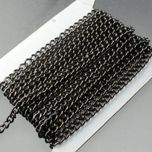 32 feet Gunmetal Curb Chain / BIG Chunky Sturdy Curb Chain - 3.6mm width 1.0mm Wire Unsoldered Link - Bulk Chain Necklace - 36CURB