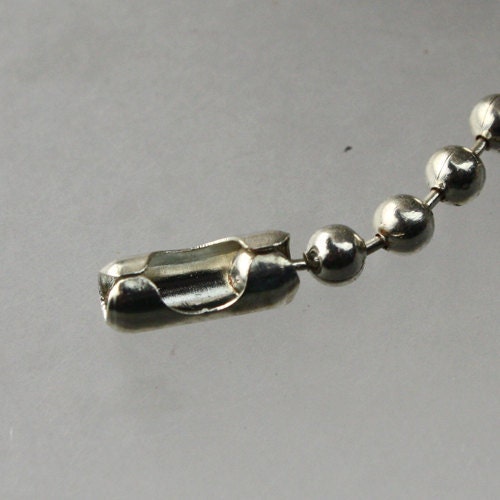 10 ft spool of Rhodium plated BIG ball chain - 3.2mm with 10 connector(Insert) - 32BALL