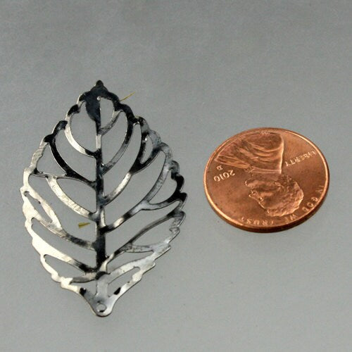 Holiday Sale 20 pcs of Gunmetal Finished Leaf Dangle Pendant Drop - 44x26mm - Ship from CA USA