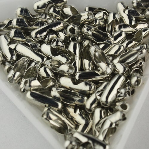 Rhodium Chain Ball Bulk Chain, 100 ft. of ROUND BALL chain Necklac - 2.4mm ball size - w/ FREE 100 pcs Connectors (Insert) - 24BALL