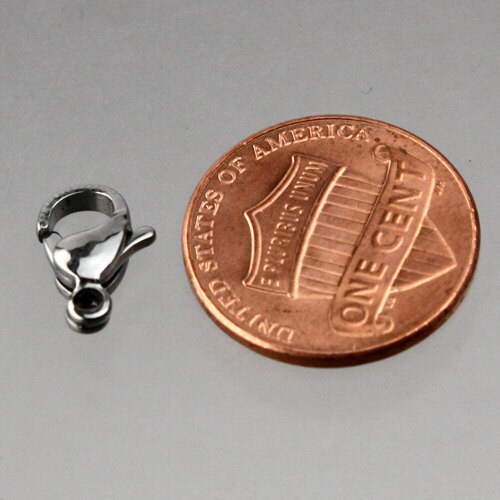 10 STAINLESS Steel Lobster Clasp Parrot Clasp Claw Clasp - 12x7mm - GUNMETAL - STLOB12