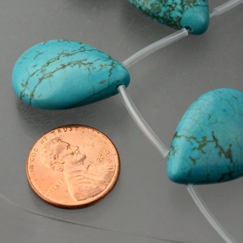 18pcs Howlite Turquoise Teardrop Briolette Drop 15x20mm