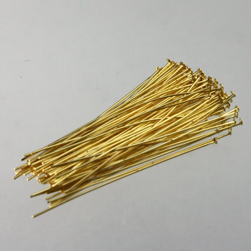 Bulk Package 300 pcs of Gold plated on Flat headpin - 2 inch 24Gauge