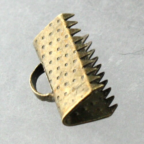 30 pcs Antique Brass Plated 13mm - 1/2 inch Ribbon Clamps Connectors Clips End for Leather Charm Braid - Ship from CA USA