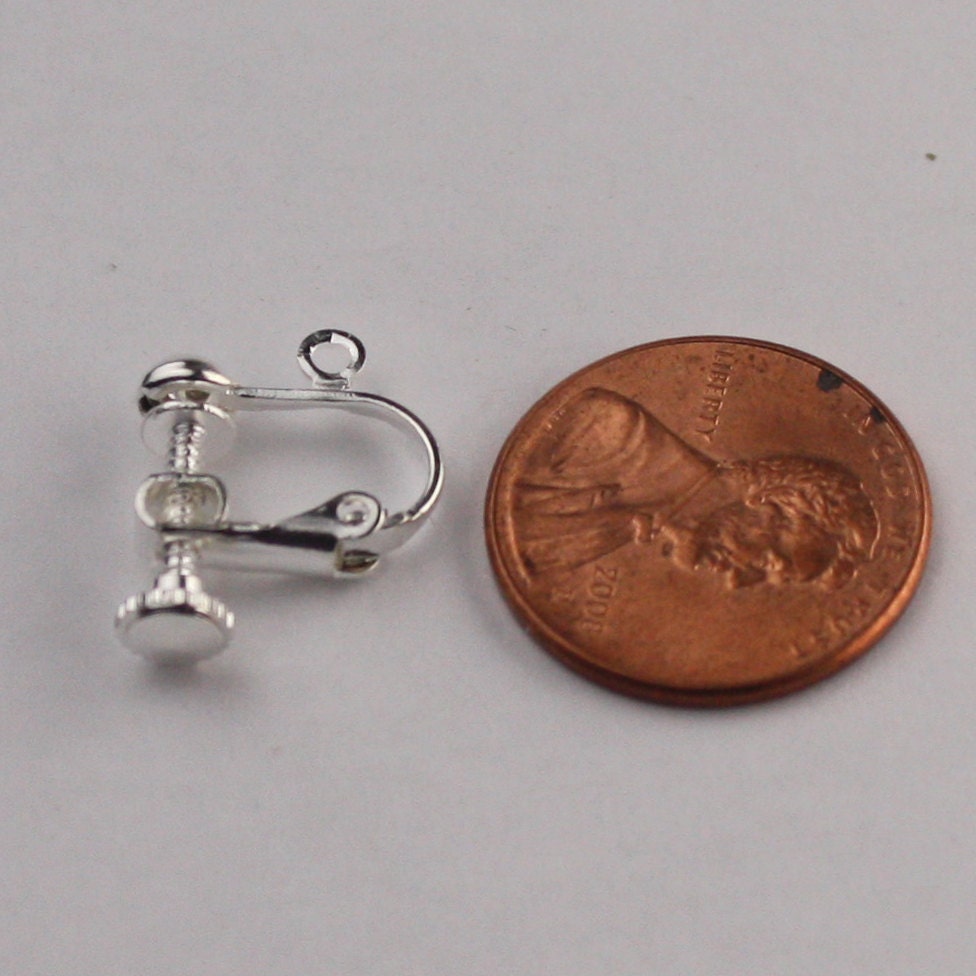 10 pcs Sterling Silver Plated Screw Back Earring Clips - 18x14mm from California USA