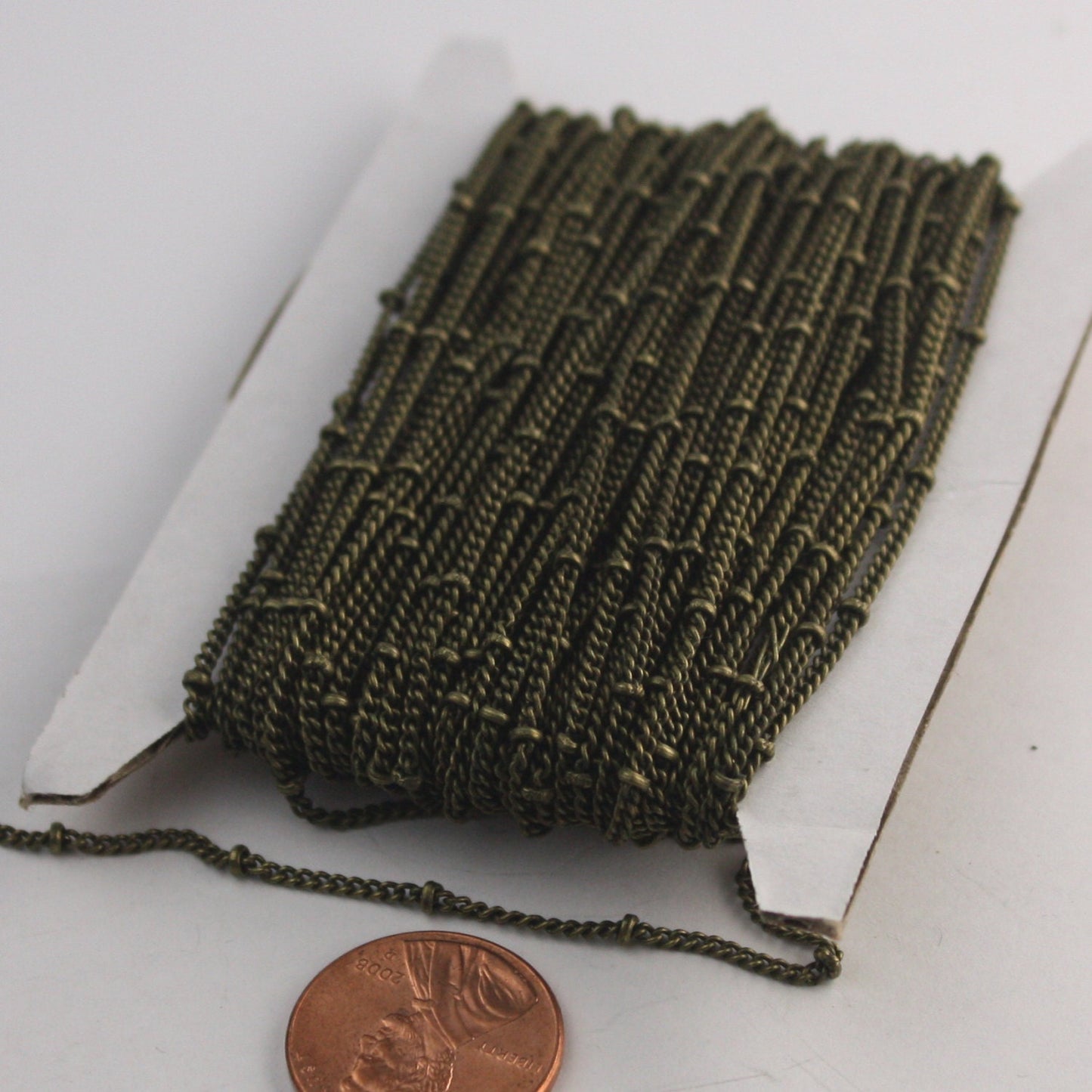 100 ft Antique Bronze Brass BALL Solder Curb Chain - 1.6mm - Tiny Satellite Solder Curb Chain - Free Jumpring (100pcs) - from USA - 1.6SAT