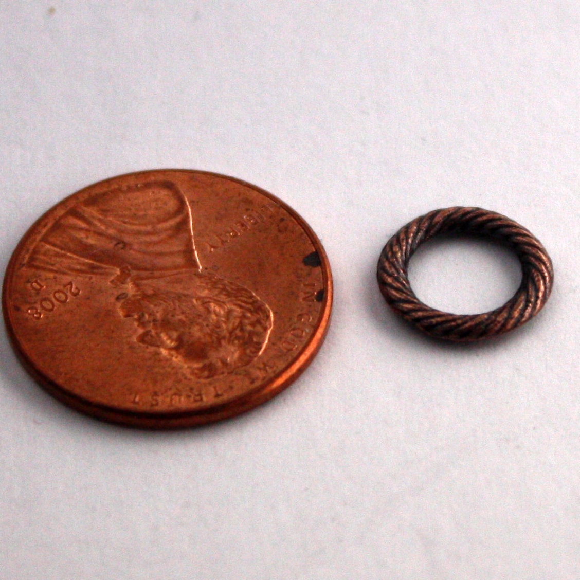 20 pcs of Antique Copper Rope Soldered Link Jumpring - 10mm - 1.4mm Thickness