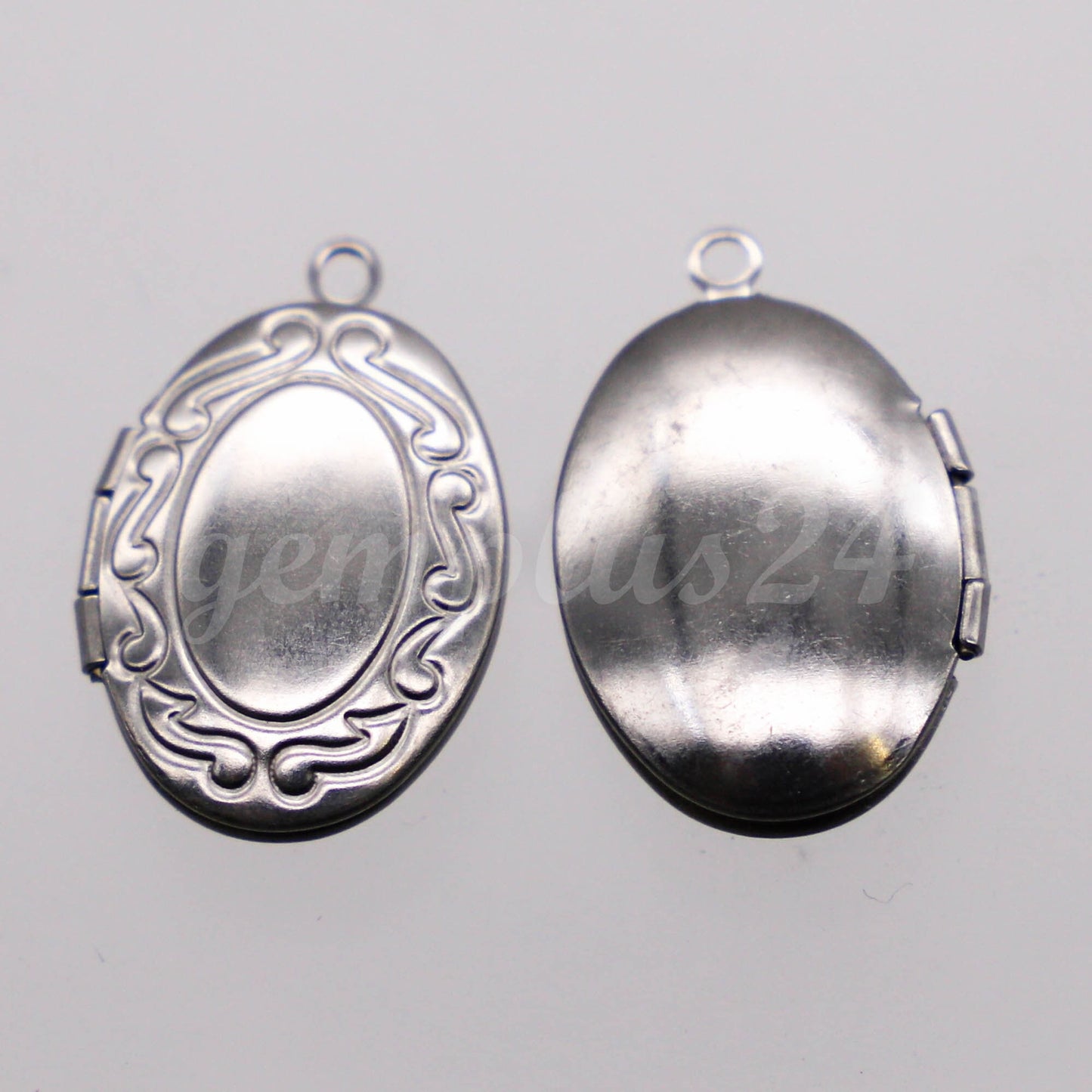 1/5/10/25 pcs STAINLESS STEEL Pattern Oval Locket Pendant Charm - 16x24mm 5mm thickness - Pendant Charm - STLB43