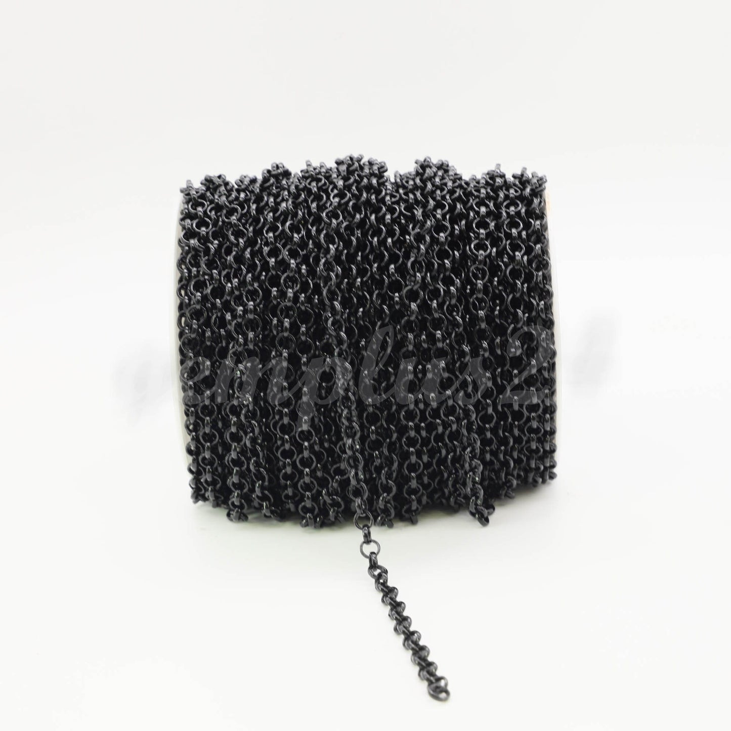 1/3/10/30/50/100 feet 6mm Bulk Rolo Large Chunky BIG Cable Fashion Chain 6.0mm - Unsoldered Links - Bracelet - Black - 60ROLO