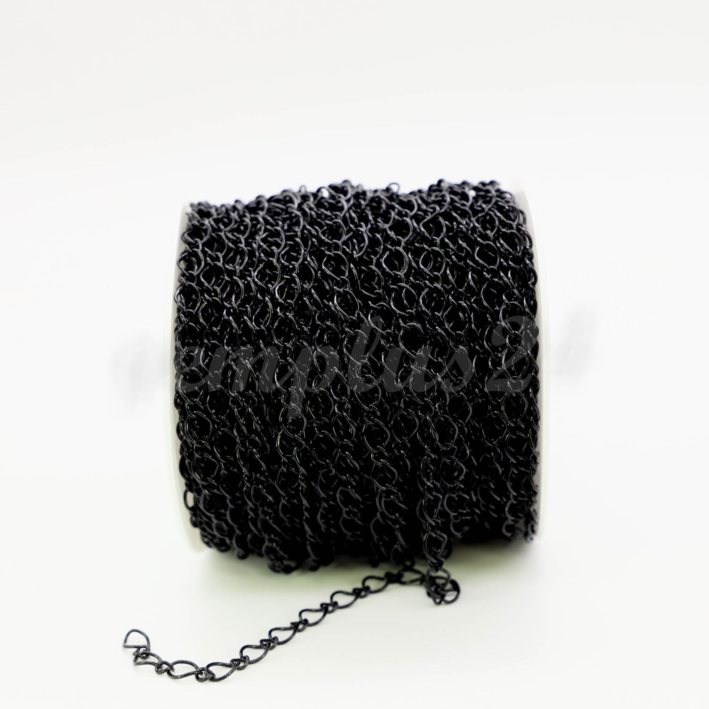 3/12/32ft Spool of Black Finished Fashion Big Figaro Long and Short Chain - 6.5x8.4mm 4.2x4.9mm 20Gauge Wire Unsoldered Links - FIG6584