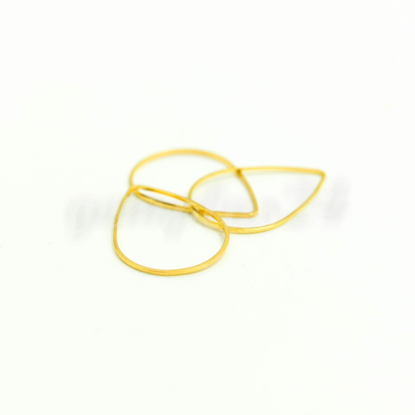 22x31mm Teardrop - Gold/Silver/Champagne/Rhodium - 5/10/25/50/100 Pcs - Teardrop Link Brass Connector Closed Loop Rings - 22x31mm x 0.8mm