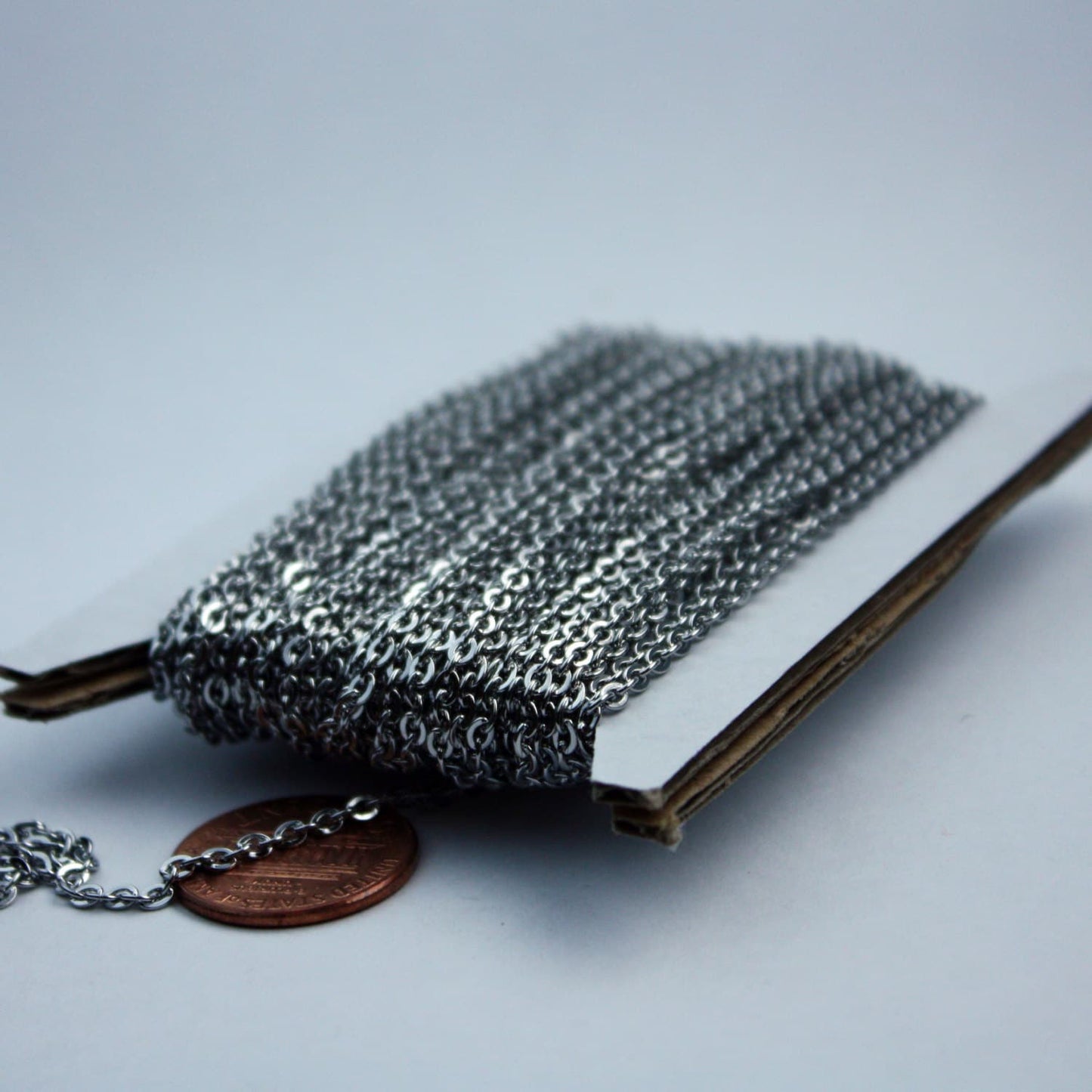 Stainless Steel chain bulk, 30 ft of Surgical Stainless Steel Small Soldered Sturdy FLAT cable chain - 3.1x2.0mm SOLDERED Link