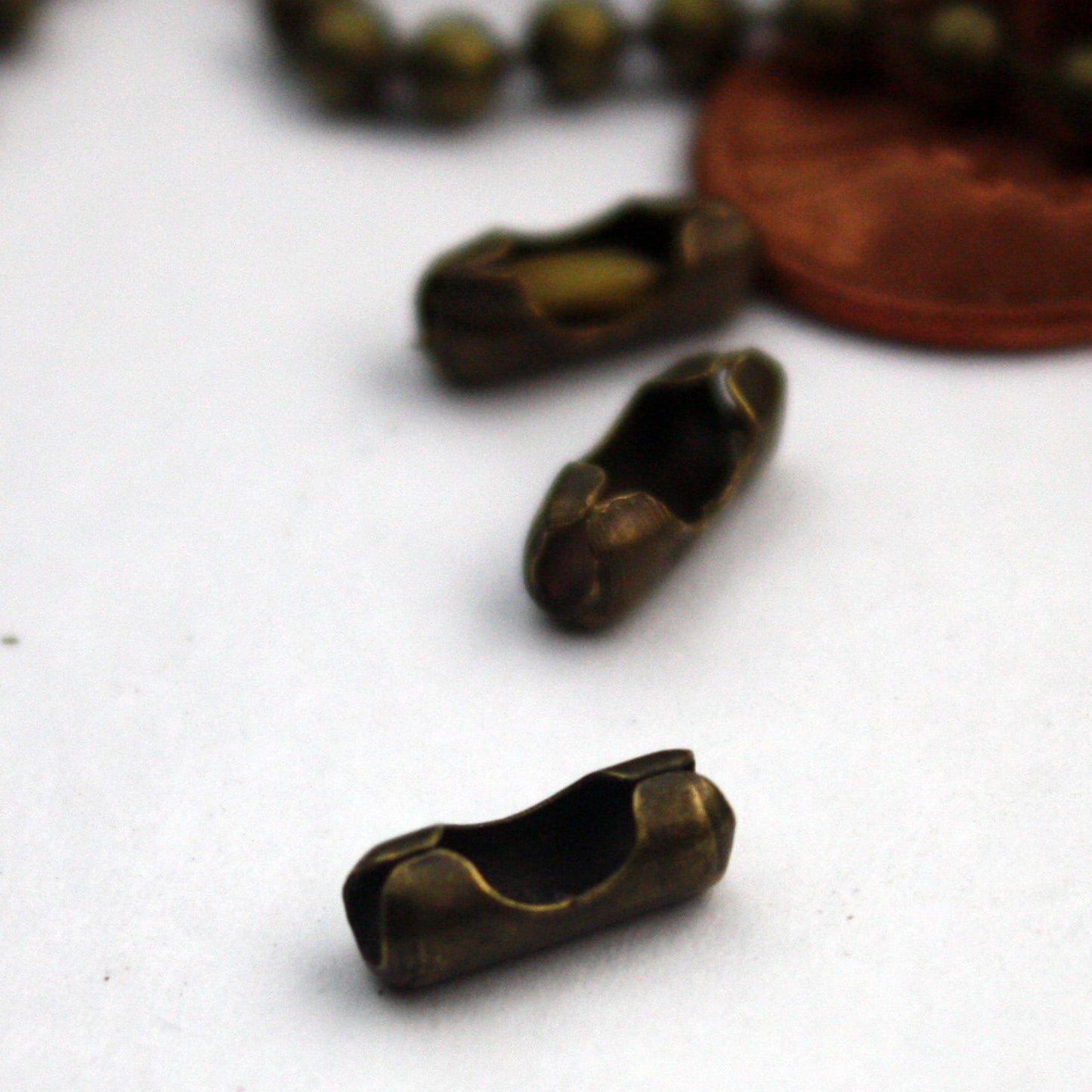 10 ft spool of Antique Brass BIG ball chain - 3.2mm with 6 connector(Insert) - 32BALL