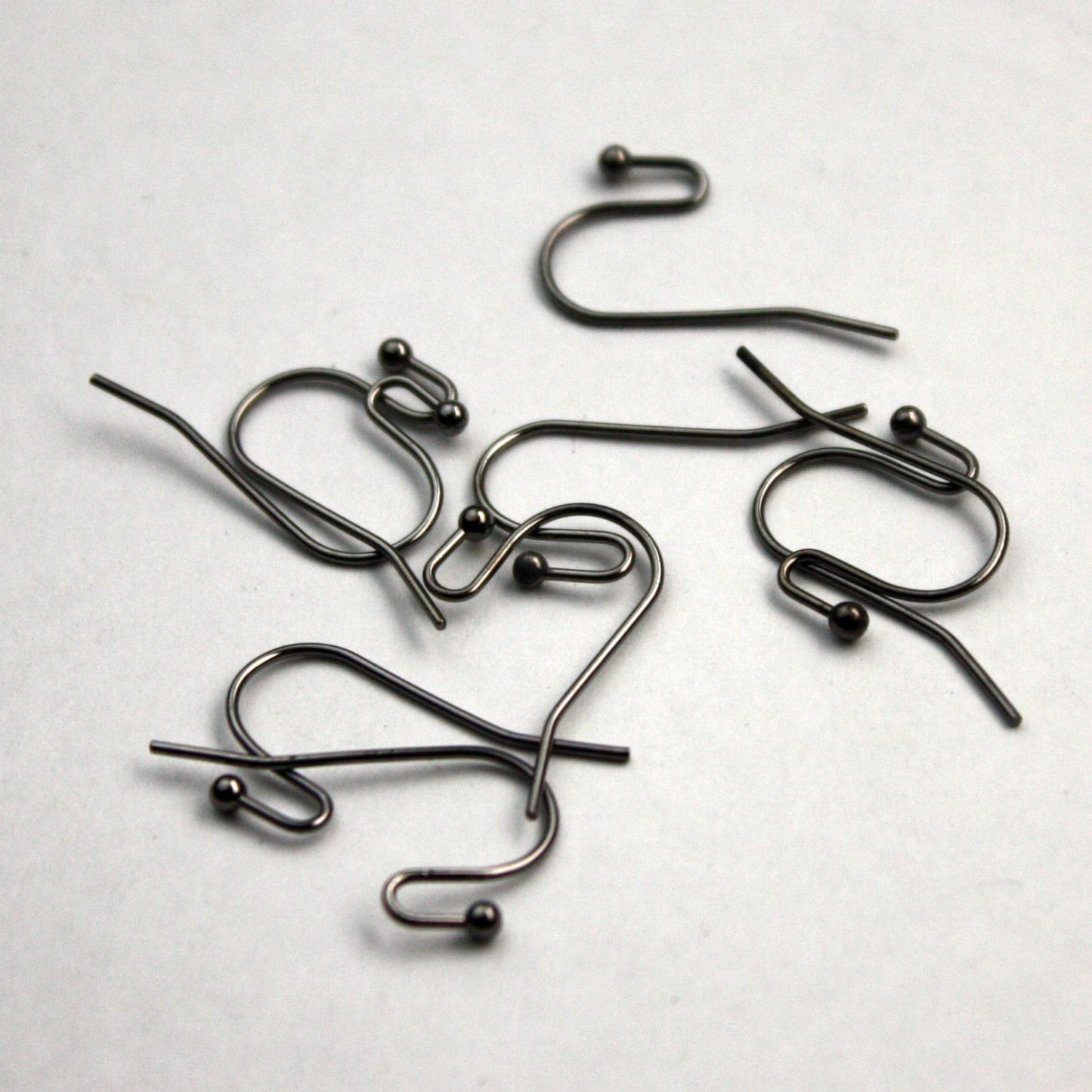 50(25pr) Ball End Earring Ear Wire - Gunmetal Plated on Solid Brass Ear Wires, French hook style, ball end - ERBall