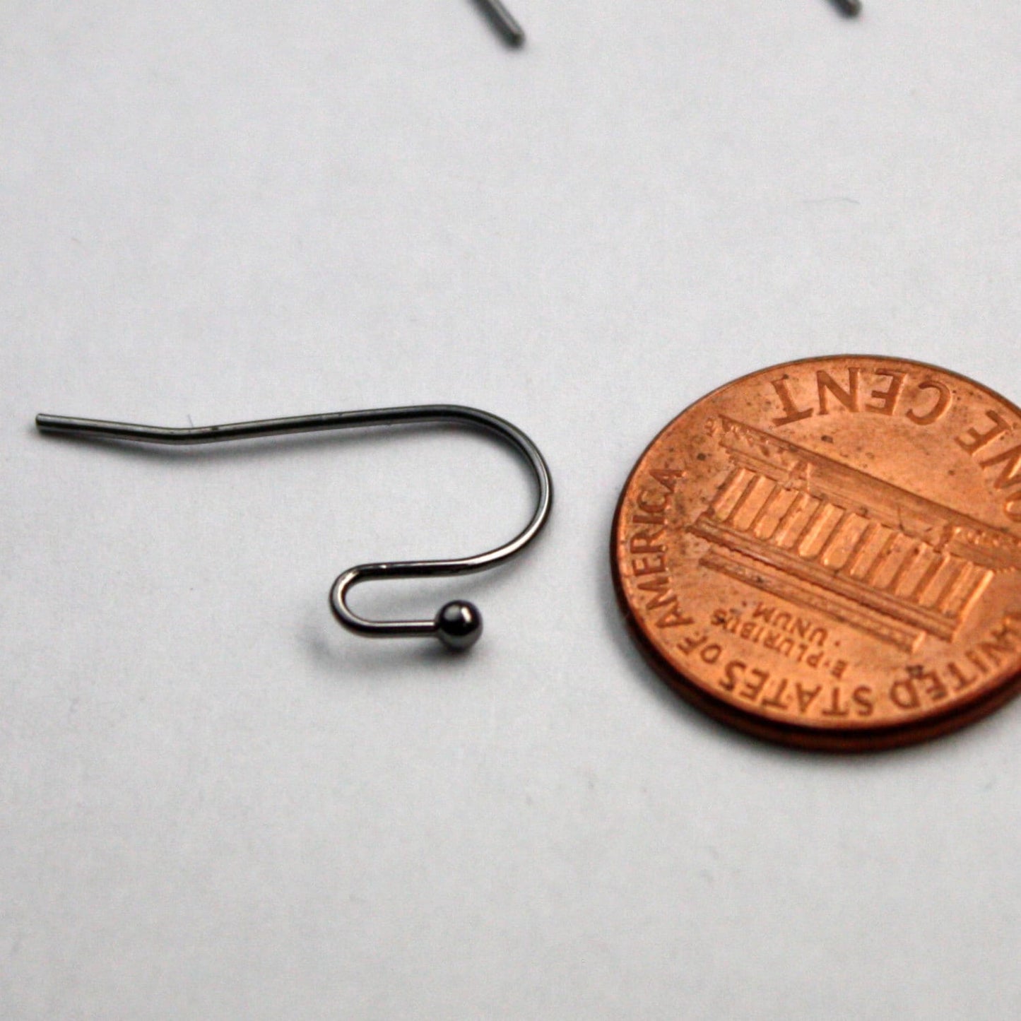 wholesale 200 pcs - 100 pair Ball End Earring Ear Wire - Gunmetal Plated on Solid Brass Ear Wires, French hook style - ERBall
