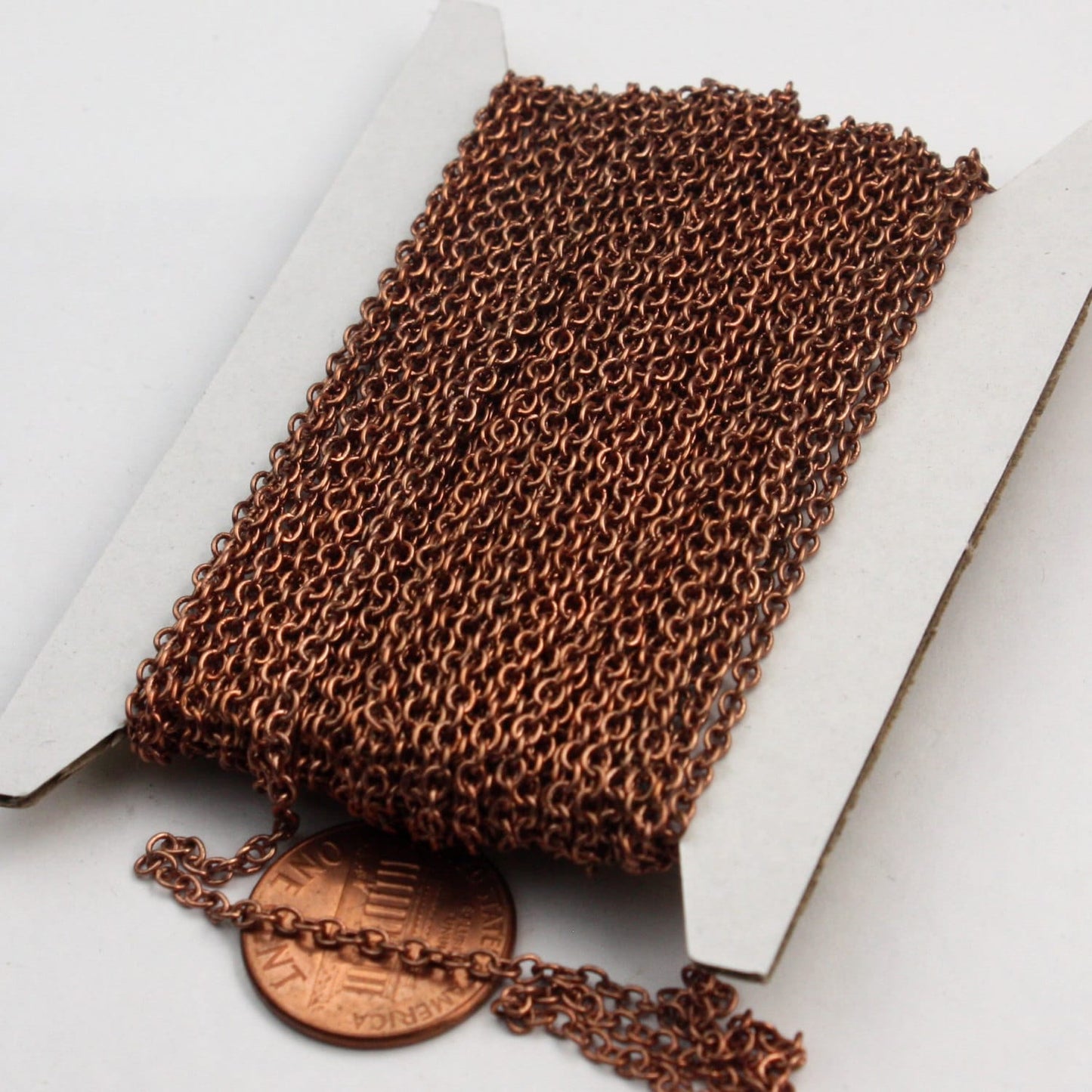 Antique Copper Chain bulk Chain, 100 ft of Round Soldered Chain Cable Chain - 2x2.5mm SOLDERED link - Necklace bulk Wholesale Chain - 225S