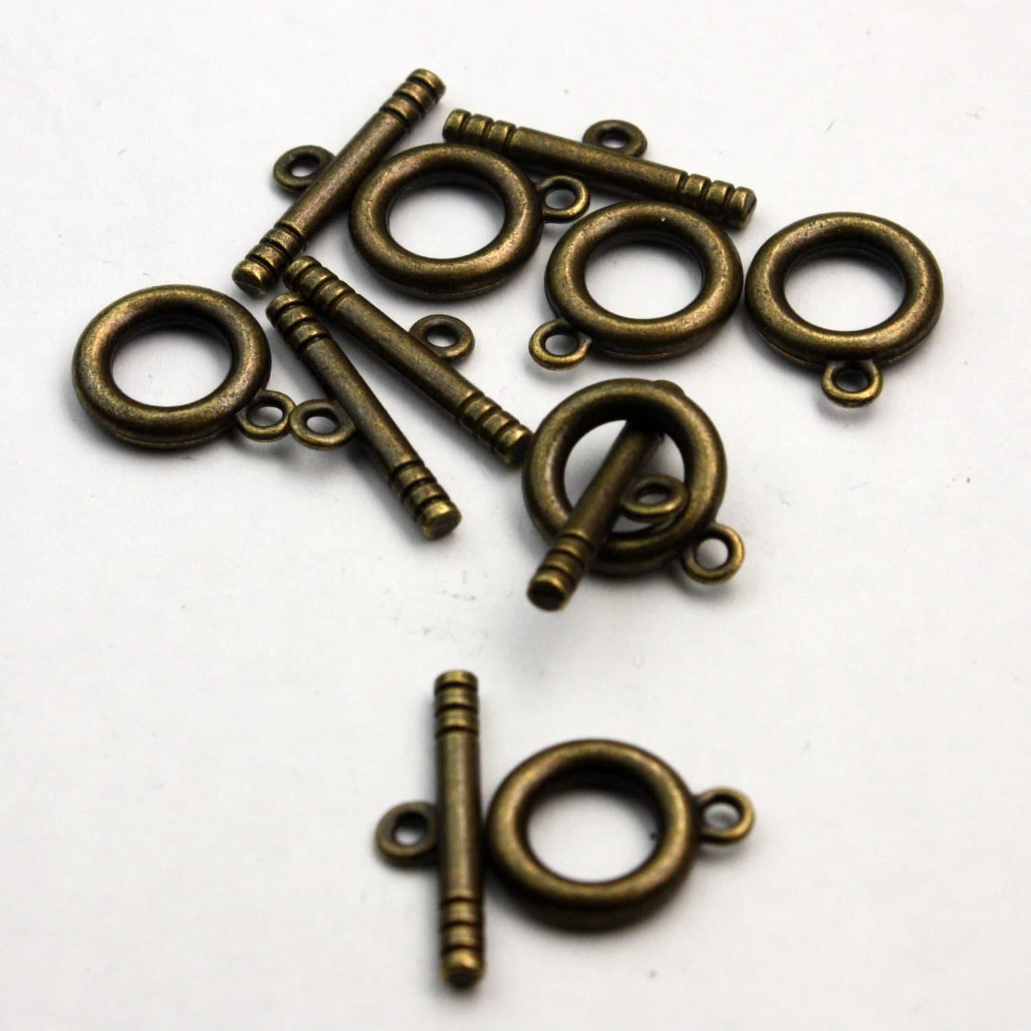 25 sets of Antique Brass Toggle Clasps - Ship from California USA