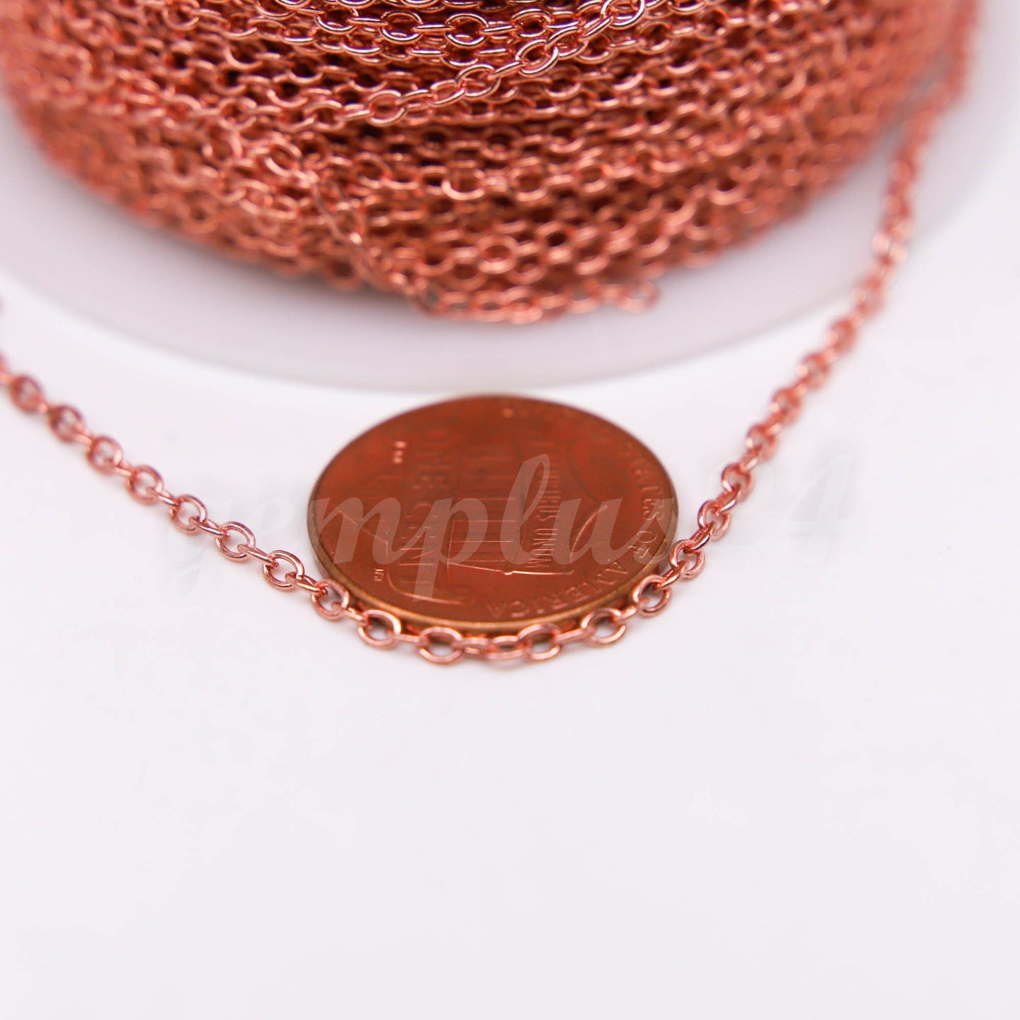 ATC Anti-Tarnishing Coating 24K Deep Gold Plated Cable Chain bulk, 3/10/32/50/100 Feet of SOLDERED Link - 2x2.5mm 2mm Links - ATC225