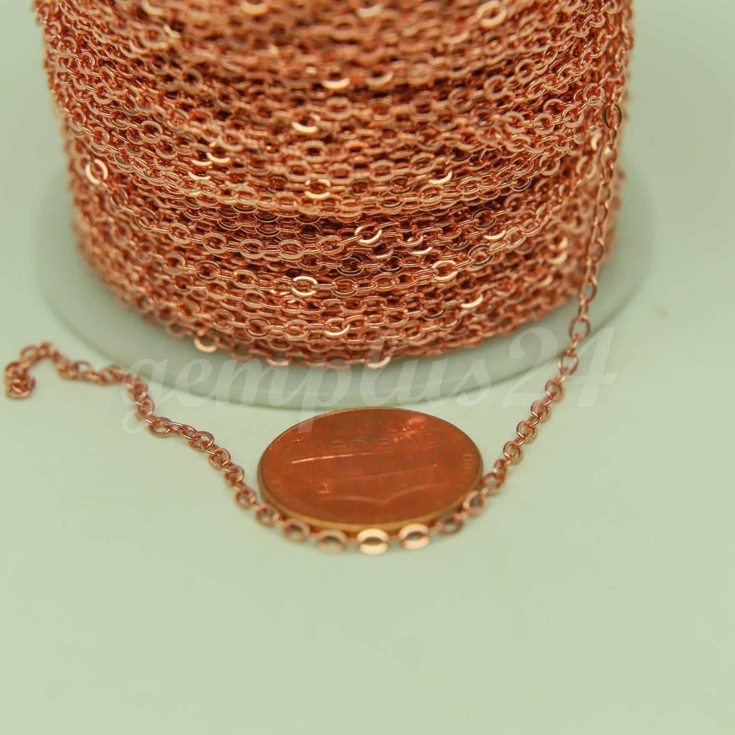 ATC Anti-Tarnishing Coating Plated Flat Cable Chain bulk, 3/10/32/50/100 Feet of SOLDERED Link Chain -3x1.7mm - ATC317F