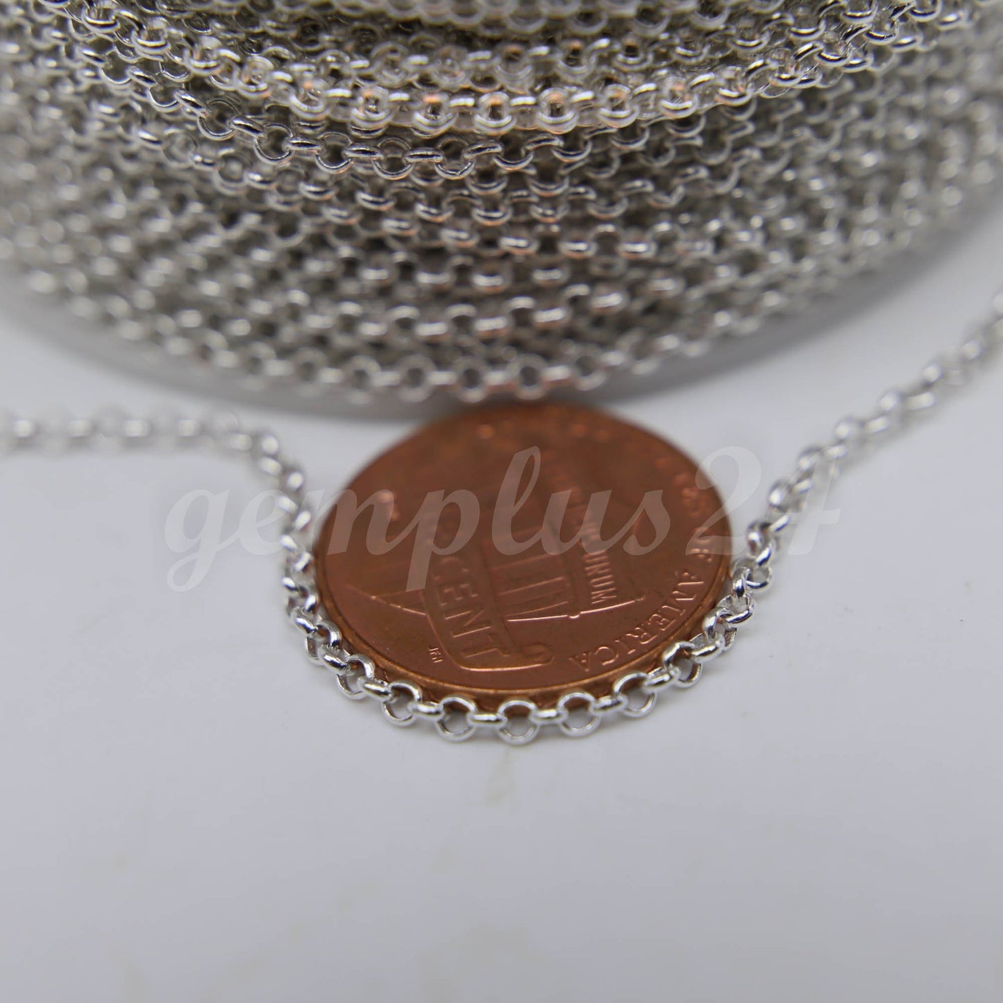 ATC Anti-Tarnishing Coating Plated ROLO Chain bulk, 3/10/32/100 Feet of SOLDERED Rolo Chain - 2.0mm 2mm Links - ATC20BL