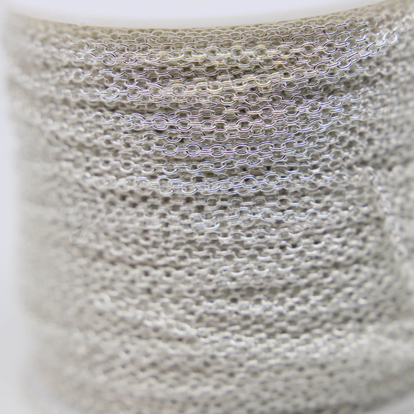 ATC Anti-Tarnishing Coating Sterling Silver Plated Cable Chain bulk, 3/10/32/50/100/300 Feet of SOLDERED Link - 2.0x1.4mm Links - ATC2014