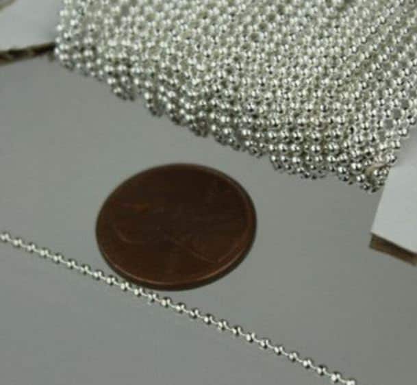 100 Feet Facet Ball Chain with FREE 100 pcs of Connectors - 1.5mm - Antique Brass/Copper/Rhodium/Gunmetal/Silver/Rose Gold Bulk Chain - 15DC