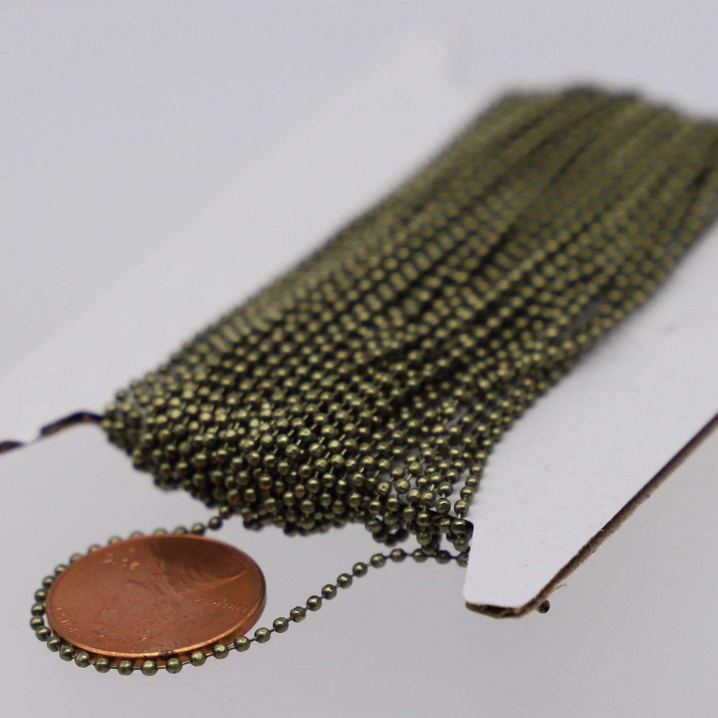 3 Ft Sample Facet Ball Chain wt FREE 5 pcs of Connectors - 1.5mm - Antique Brass/Copper/Rhodium/Gunmetal/Silver/Rose Gold Bulk Chain - 15DC