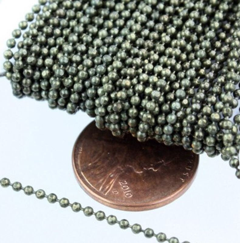 10 Feet Sample Facet Ball Chain with FREE 10 pcs of Connectors - 1.5mm/1.2mm Bulk Wholesale Ball chain - 15DC