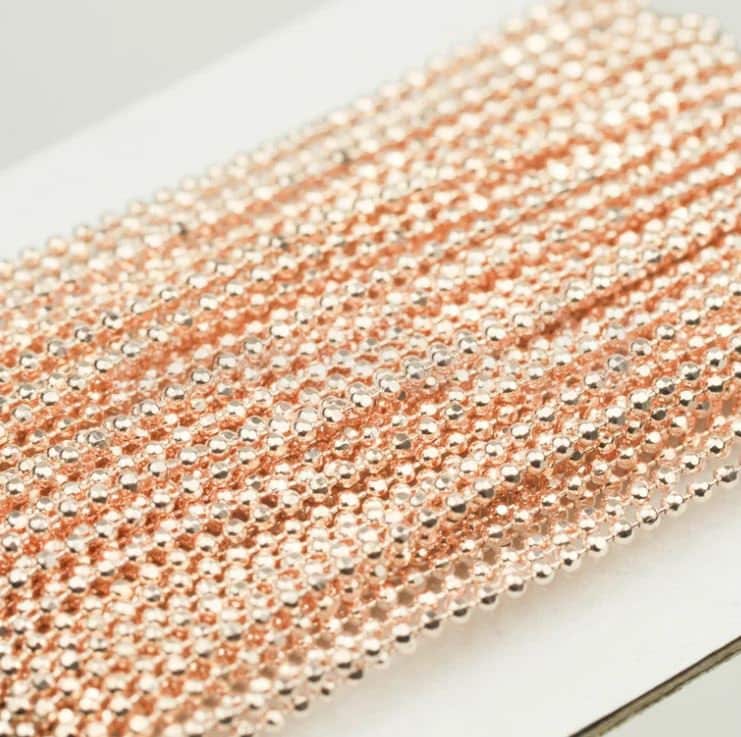 100 Feet Sample Facet Ball Chain with FREE 100 pcs of Connectors - 1.2mm - Antique Brass/Copper/Rhodium/Gunmetal/Silver/Rose Gold - 12DC